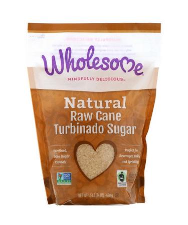 Wholesome  Natural Raw Cane Turbinado Sugar 1.5 lbs (24 oz.) - 680 g