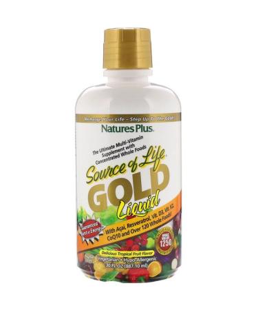 Nature's Plus Source of Life Gold Liquid Tropical Fruit Flavor 30 fl oz (887.10 ml)