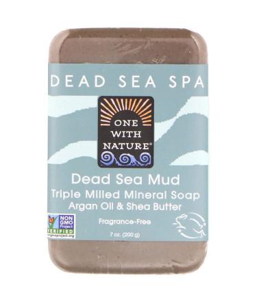 One with Nature Triple Milled Mineral Soap Bar Dead Sea Mud Fragrance-Free 7 oz (200 g)