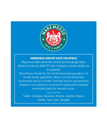 Mare Mosso Caffe Vendite Honduras Regional (GROUND OR BEANS) Filter Coffee 1 Kg. - Buy Online on GoSupps.com