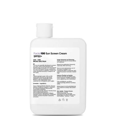 FACTOR100 Factor 100 Sun Cream Spf50 100ml - Buy Online on GoSupps.com