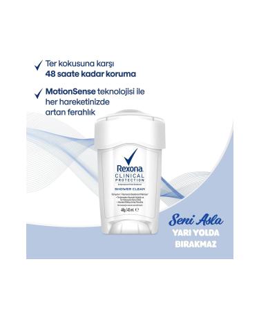 Rexona Deodorant Clinical Protection Shower Clean Stick 45 ml - Buy Online on GoSupps.com