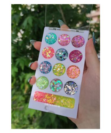 hbtasarim Glitter Gel Eyeshadow Palette Glitter Creamy Gel Eyeshadow Palette & Transitional - Buy Online on GoSupps.com