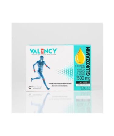 Valency Glucosamine Liquid Collagen Complex - Chondroitin Msm Boswellia Collagen Vitamin D Vitamin K2 - Buy Online on GoSupps.com