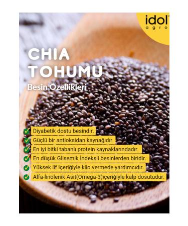 idolagro Chia Seeds - 800 gr - Superfoods - Gluten Free - Keto Friendly - Full Protein High Fiber - Buy Online on GoSupps.com