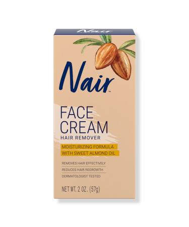 Nair Cream Hair Remover for Face with Almond Oil 2.0 oz