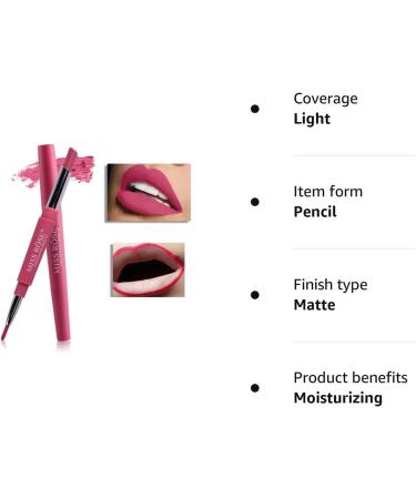 Miss Rose Long-lasting Lip Liner Matte Lip Pencil Waterproof Moisturizing Lipsticks Makeup Contour Cosmetics 03 Flash of Pink - Buy Online on GoSupps.com