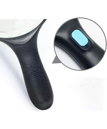 Magnifying Glass with 12 Led Light Portable Handheld Magnifying Glass with 10X 20X Magnification for Reading Magnifier/Black Comfortable Anniversary - Buy Online on GoSupps.com