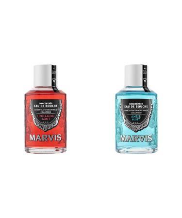 Marvis Cinnamon Mint mouthwater concentrate 120 ml & anise mint mouthwater concentrate 120 ml i with anise and mint for an unmistakable aroma and persistent fresh bundle with Anise Mint mouthwater