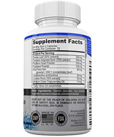 Eternal Zen 15 Day Colon Cleanser Detox - Fast Acting Natural Laxative with Senna for Constipation Relief - 30 Capsules - Buy Online on GoSupps.com