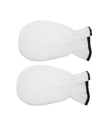 FRCOLOR 1 paire de en cire pour huiles essentielles - de travail - Moufles - Cire - Baignoire - isol pour la chaleur - Spa - Polyester - Blanc - French Miss