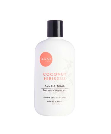 DANI Natural Nourishing Conditioner Naturals - Organic Ingredients Hydrate & Strengthen Hair - Sulfate Phthalate & Paraben Free - Vegan & Cruelty Free - 12 Ounces (Coconut Hibiscus)