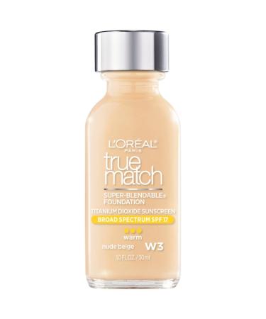 L'Oreal True Match Super-Blendable Makeup W3 Nude Beige 1 fl oz (30 ml)