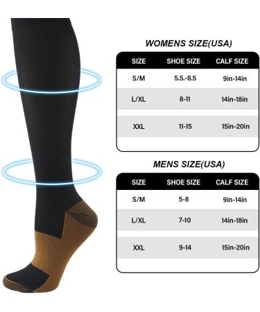 Hycoprot Compression Stockings 15-20 mmHg for Men & Women - 3 Pairs Fitness Flight Running Cycling Support Socks - Black & Yellow L-XL - Buy Online on GoSupps.com