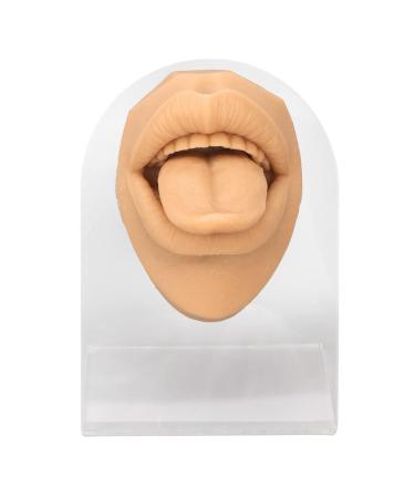 Buy Soft Silicone Tongue Model with Acrylic Stand | Lifelike Educational Tool for Lip & Tongue Piercing Practice (Skin Color - Buy Online on GoSupps.com