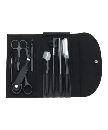 Laimoere 8-part eyebrow set eyebrow brush eyebrow tone set stainless steel-eye brow set with tweezers scissors eyebrow nurse and eyebrow combs eyebrow pencil