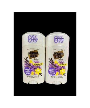 Power Stick Lavender Vanilla Aluminum-Free Deodorant 2.5 oz Pack of 2