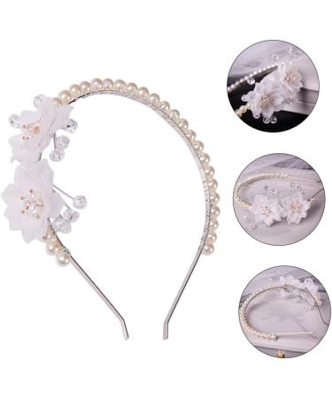 Didiseaon Pearl Flower Headband Wedding Hair Accessory Women Headband Flower Hair Ornament Flower Head Band Head Band for Bride Delicate Pearls Headband Bride Headband Wedding Decor - Buy Online on GoSupps.com