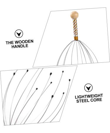 Frcolor 6-Mode Scalp Massage Brush - Multifunctional Handheld Hair Wash Scrubber & Steel Wood Tool - Buy Online on GoSupps.com