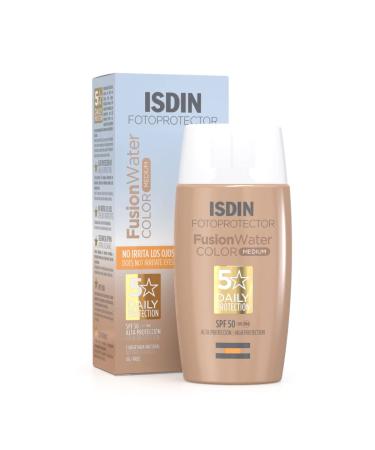 ISDIN Fusion Water Color SPF 50 (Medium) 50ml Tinted daily facial sun cream Ultra-light texture - Buy Online on GoSupps.com