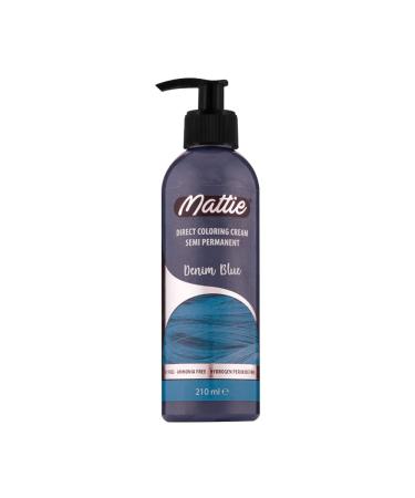 Mattie - 11 - Denim Bluee - Direct vegan color cream - vegan semi -permanent hair dye hair dye - Mattie 11 (210ml) denim bluee 210 ml (1 Pack)