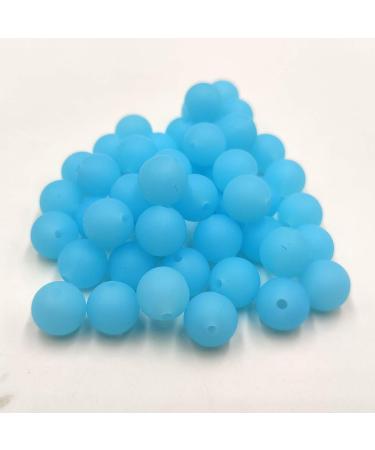 50pcs Transparent Blue Silicone Round Beads - 15mm Sensory Pearl Bead Bulk for Mom Necklace DIY Jewelry Making - Buy Online on GoSupps.com