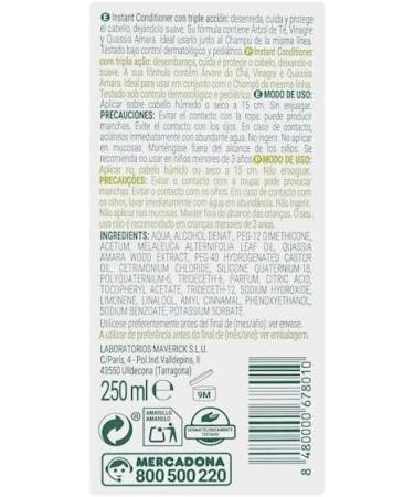 Deliplus Preventive Hair Protection Set Triple Action Shampoo + Conditioner with Tea Tree Vinegar and Qussia Amara 250 ml + 300 ml - Buy Online on GoSupps.com