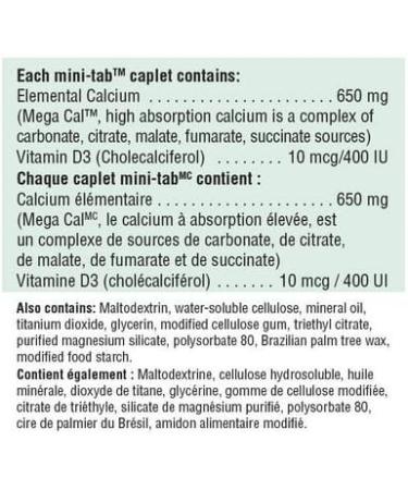 Mega Cal Calcium Citrate with Vitamin D- 120 Caplets by Jamieson Laboratories - Buy Online on GoSupps.com