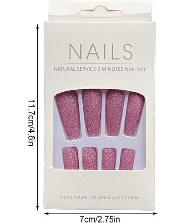 AUklOPVZZ 1 Set French Tip Press on Nails Solid Color Extension Shimmer Fingernails Decals Full Cover Salon Gifts Manicure Kit H33-Pink jelly glue - Buy Online on GoSupps.com