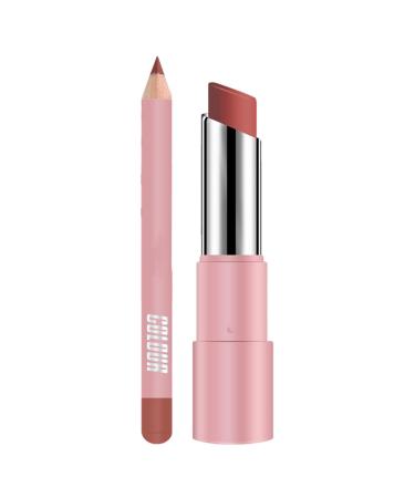 G n rique Moisturizing Lip Balm with Lip Liner Pencil Brightening Non-Sticky Set for Women Ideal for Travel Business School Home Purse Makeup Kits