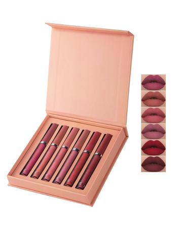 HADAVAKA Waterproof Velvet Matte Lipstick Set 6 Color Long Lasting Glaze NonFading