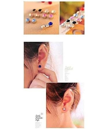 Non Piercing Magnetic Earrings Weight Loss Crystal Healthy Stimulating Acupoints Stud Therapy Weight Control Earing Suitable for Party Gym and Sport(4 Pairs Colors in 1 Set: Champagne Pink Royal Blue Lake Blue) - Buy Online on GoSupps.com