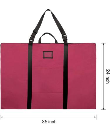 Large 24x36 Inch Art Portfolio Bag - Lightweight Poster Storage with Handle and Zipper - Ideal for Sketching and Drawing - Red - Buy Online on GoSupps.com