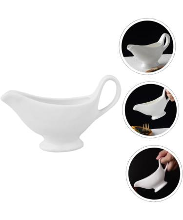 Zerodeko 1pc Sauce Hopper Porcelain Dipping Dish Milk Creamer Pitcher Syrup for Coffee Dining Gravy Boat Sauce Boat with Candle Kitchen Supplies Gravy Pitcher Jar Ceramics White Glass Salad White 20X6X12CM - Buy Online on GoSupps.com