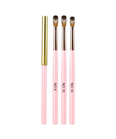 LEDSUUEI Kolinsky Acrylic Nail Brush Set High Quality Size 8/10/14 Acrylic Brush Specially Designed for Acrylic Powder Durable Brush for Beginner Nail Art Brushe for Gel Nail 3D Nail Art Tool A-COLOR