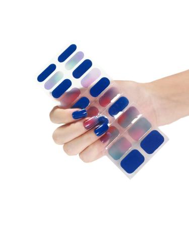 YICHEN 20PCS Nail Adhesive Wrap Gel Nail Polish Strips Stickers Full Wraps Semi-Cured Nail Sticker Waterproof Self-Adhesive Gel Stickers Decals with Nail Tools for Women Girl(UV/LED Lamp Required) Color 12