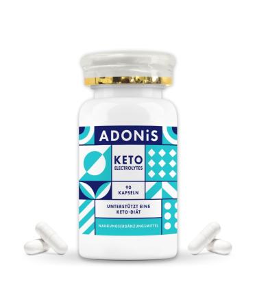 Adonis keto electrolyte supplement |Sugar -free and carbohydrate -free rehydration |Essential electrolytes such as sodium potassium magnesium and calcium |Vegan & Keto-friendly |90 capsules