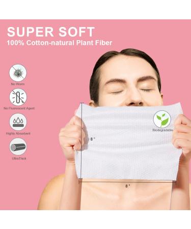 Amisley Disposable Face Towel | Ultra Soft Washcloths | 70Pcs Unscented Baby Dry Wipes | Multi-Use Makeup Remover & Cleansing Towelettes | Dust-Proof Bag | 60 Count - 1 Pack - Buy Online on GoSupps.com