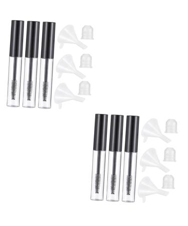 TOVINANNA 2 Sets Mascara Tube Funnel Travel Cosmetic Containers DIY Mascara Empty Eyeliner Tube Black Plastic