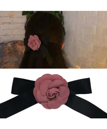 Delicate Camellia Bowknot Detail Hair Clip Lovely Women Hair Barrette Must-Have Accessory French Style Fashion Hairpin - Buy Online on GoSupps.com