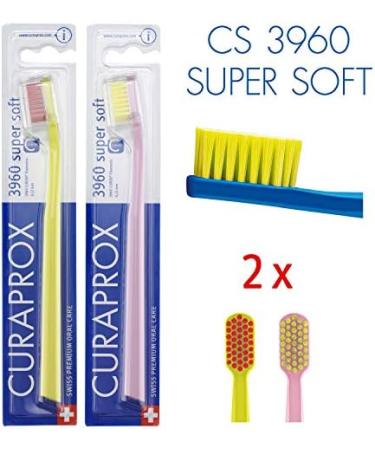 Curaprox CS3960 Super Soft Manual Toothbrush - 2 Pack (Assorted Colors) | Gentle Cleaning for Sensitive Gums - Buy Online on GoSupps.com