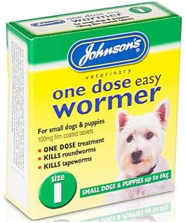 Small upto 6 kg - Johnsons One Dose Easy Wormer Tablet Worming Dogs Dewomer - Buy Online on GoSupps.com