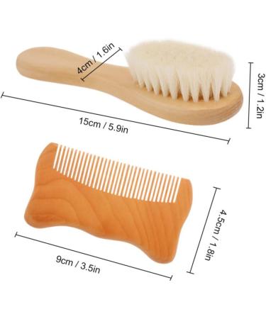 Healvian 2pcs Wooden Hair Comb & Brush Set for Toddlers and Infants - Solid Wood Grooming Kit for Newborns - Buy Online on GoSupps.com