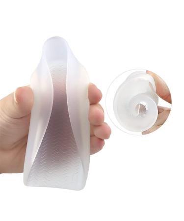 Heel Cushion Pads Silicone to Relieve Pressure Shock Absorption Heel Protectors Women Soft Stand for Heel Spurs and Pain Relief(X-Large) Clear