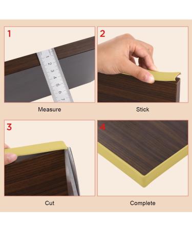 Flintronic 3m*12mm U-Shape Flexible Furniture Edge Banding - Baby Safety Edge Protector | Self Adhesive TPE Wood Edging Tape | DIY Furniture Edge Trim - Beige - Buy Online on GoSupps.com