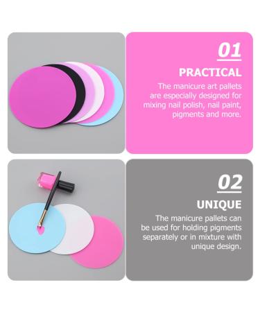 Lurrose 6-Piece Mixing Palette Set | Nail Color Mixing Plates & Tools for Nail Art Pigment Mixing & Manicure | International Shipping - Buy Online on GoSupps.com