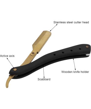 SYH & AQYE Stainless Steel Eyebrow Holder | Foldable Manual Razor for Men | Multi-Purpose Dermaplaning Tool | Gold Facial & Eyebrow Razor - Buy Online on GoSupps.com