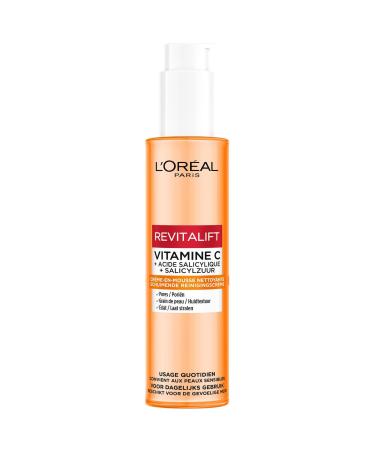 L'Or al Paris Revitalift Clinical Cream-to-Foam Cleanser Tightens Pores Refines & Smoothes Skin Texture Vitamin C & Salicylic Acid All Skin Types 150 ml