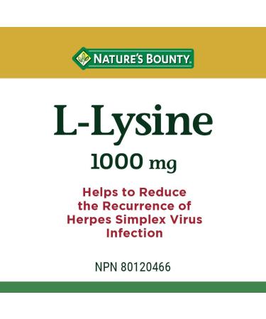 Buy Nature's Bounty L-Lysine 1000 mg - 60 Tablets | Premium Immune Support | International Shipping Available - Buy Online on GoSupps.com
