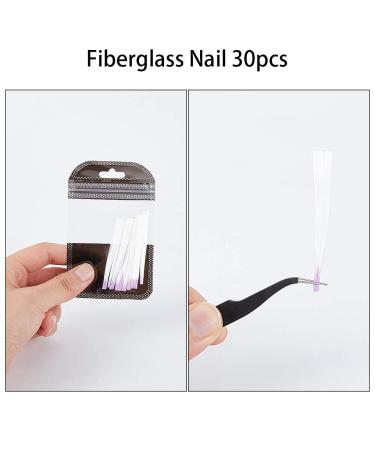30 Pcs Fiberglass Nail Extension Kit - Fake Nails Tips Tweezers Nail File Scissors & Brush - International Shipping Available - Buy Online on GoSupps.com